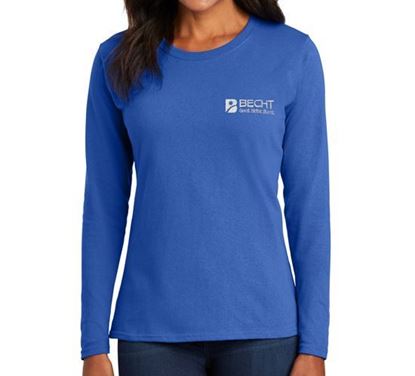 Picture of Port & Company® Ladies Long Sleeve Core Cotton Tee (Royal)