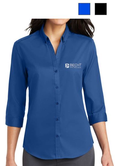 Picture of Port Authority® Ladies 3/4-Sleeve SuperPro™ Twill Shirt